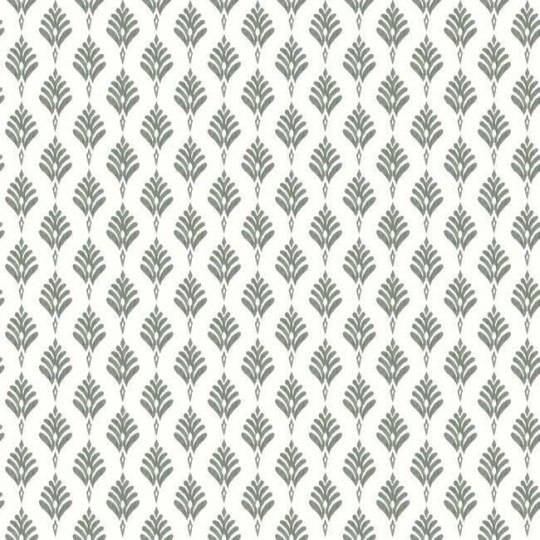 York CV4457 Water's Edge Resource Library French Scallop Smoke - tapeta w stylizowane liście