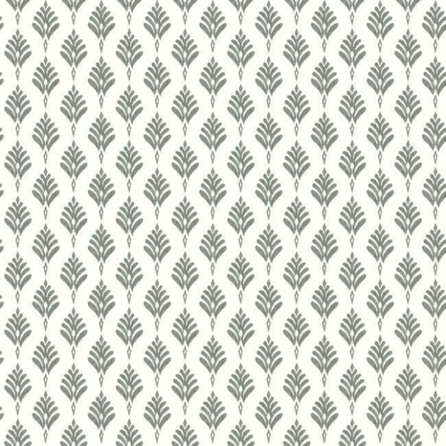 York CV4457 Water's Edge Resource Library French Scallop Smoke - tapeta w stylizowane liście