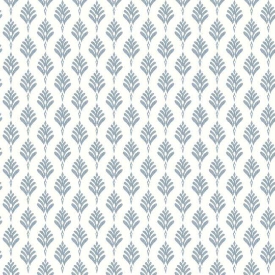 York CV4459 Water's Edge Resource Library French Scallop Chambray - tapeta w stylizowane liście