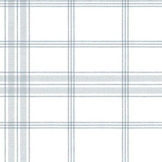 York CV4468 Water's Edge Resource Library Charter Plaid Chambray - tapeta w kratkę
