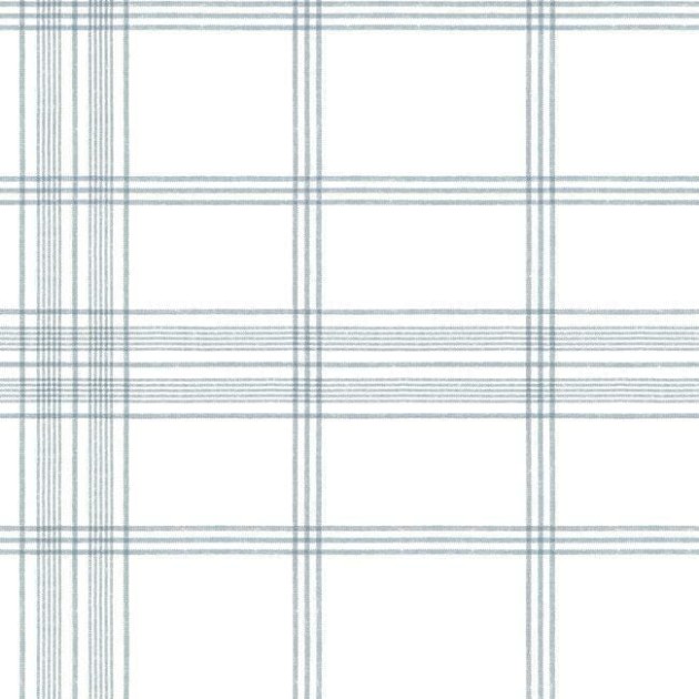 York CV4468 Water's Edge Resource Library Charter Plaid Chambray - tapeta w kratkę