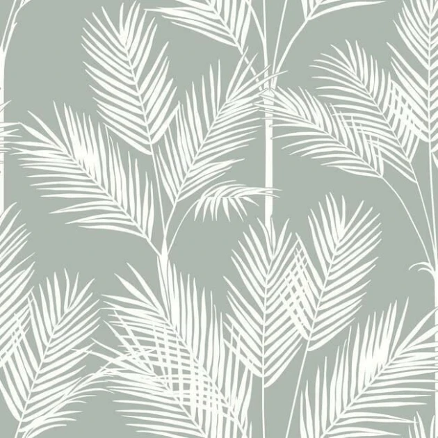 York CV4412 Water's Edge Resource Library King Palm Silhouette Fog - tapeta w liście palm