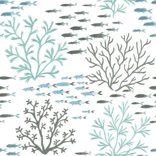 York CV4406 Water's Edge Resource Library Marine Garden Ocean/Fog - tapeta w morski motyw