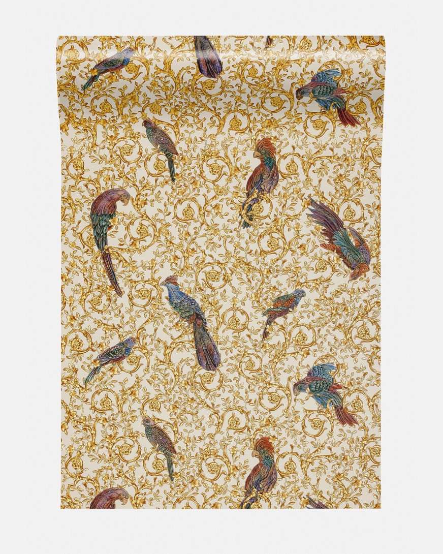 Versace WY37053-W2 Barocco Birds Gold - tapeta w egzotyczne ptaki w stylu barokowym