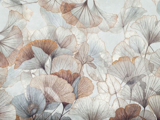 Wallcraft 950 31 2402 2024 Ignis - mural w liście miłorzębu japońskiego