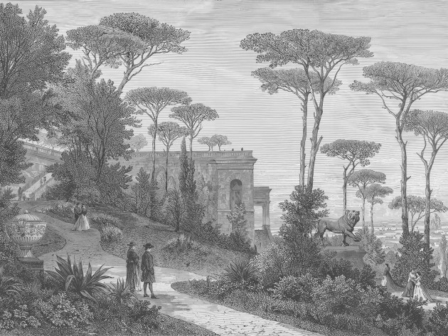 Wallcraft 920 31 2402 2024 Rosae - mural w krajobraz w stylu starych rycin