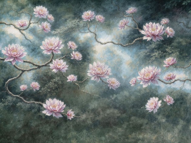 Wallcraft 955 31 2402 2024 Lumen - mural w kwiaty i motyw lasu