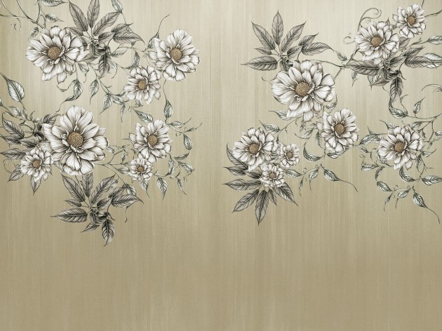 Wallcraft 925 32 2402 2024 Gloria - mural w kwiaty i paski