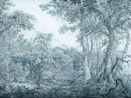 Wallcraft 965 31 2402 2024 Foresta - mural w leśny krajobraz w stylu starych rycin