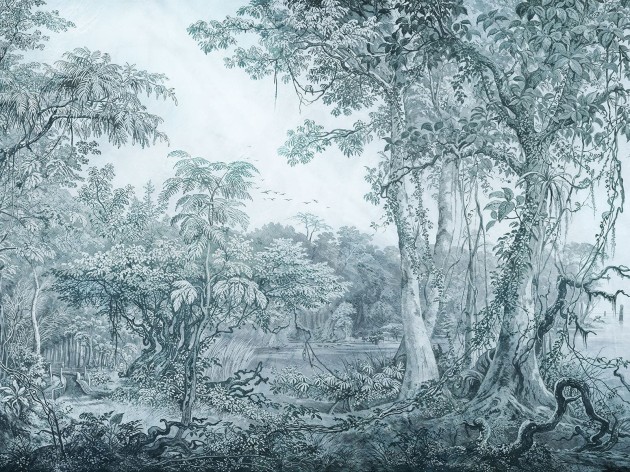 Wallcraft 965 31 2402 2024 Foresta - mural w leśny krajobraz w stylu starych rycin