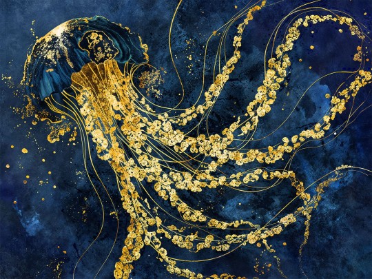 Wallcraft 1010 31 2402 2024 Albina - mural w złotą meduzę