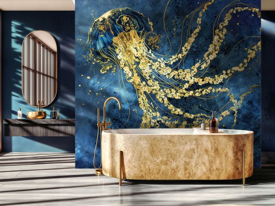 Wallcraft 1010 32 2402 2024 Albina - mural w złotą meduzę