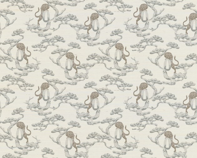 Armani Casa 9340 Graphic Elements 1 Sumatra - tapeta o wzorze japońskich drzew i tygrysów