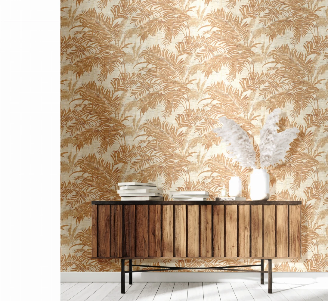 Cristiana Masi 29906 Materika - tapeta w egzotyczne liście na strukturalnym tle