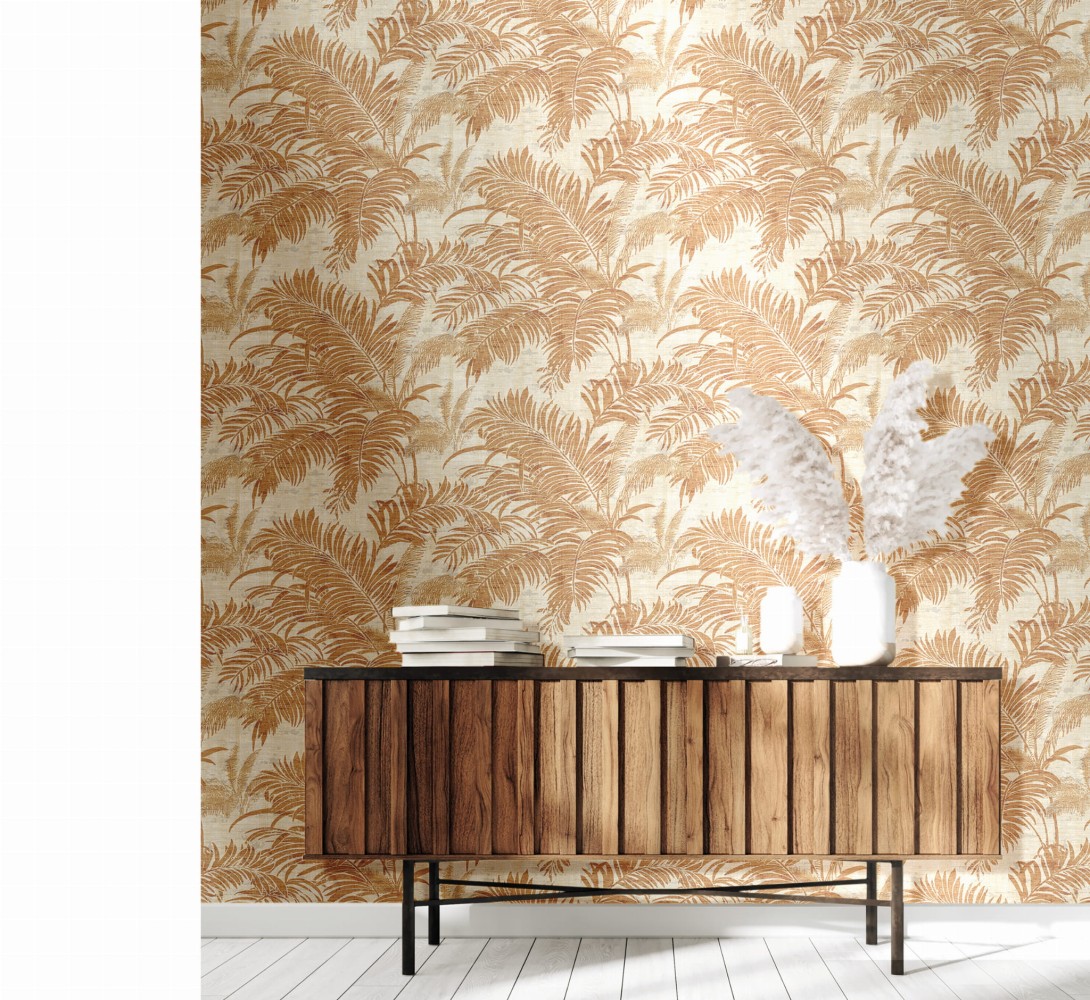 Cristiana Masi 29908 Materika - tapeta w egzotyczne liście na strukturalnym tle