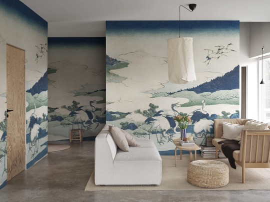 Rebel Walls R20533 First Rebels Umezawa Manor in Sagami Province Repeatable - mural w japoński krajobraz inspirowany dziełem Hokusai