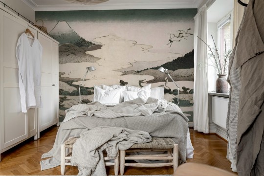 Rebel Walls R20534 First Rebels Umezawa Manor in Sagami Province Soft - mural w japoński krajobraz inspirowany dziełem Hokusai