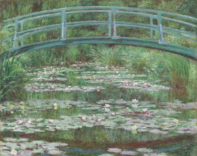 Rebel Walls R20567 First Rebels The Japanese Footbridge by Monet - mural w lilie wodne wzorowane na obrazach Claude’a Moneta