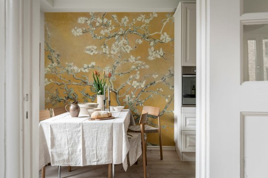 Rebel Walls R20564 First Rebels Almond Blossom Orange - mural w obraz Kwitnący Migdałowiec Vincenta van Gogha