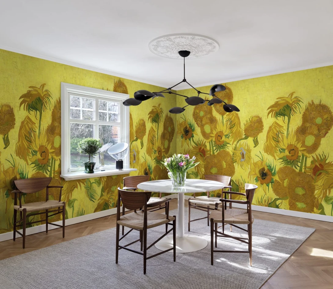 Rebel Walls R20560 First Rebels Sunflowers Repeatable Yellow - mural w słoneczniki Vincenta van Gogha