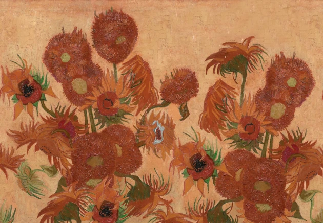 Rebel Walls R20558 First Rebels Sunflowers Repeatable Peach - mural w słoneczniki Vincenta van Gogha