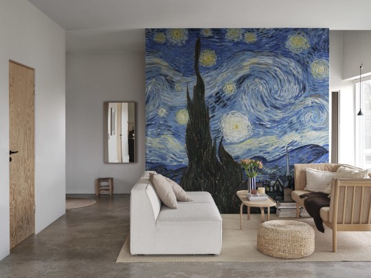 Rebel Walls R20555 First Rebels Starry Night by Van Gogh Repeatable - mural w obraz Gwiaździsta Noc Vincenta van Gogha