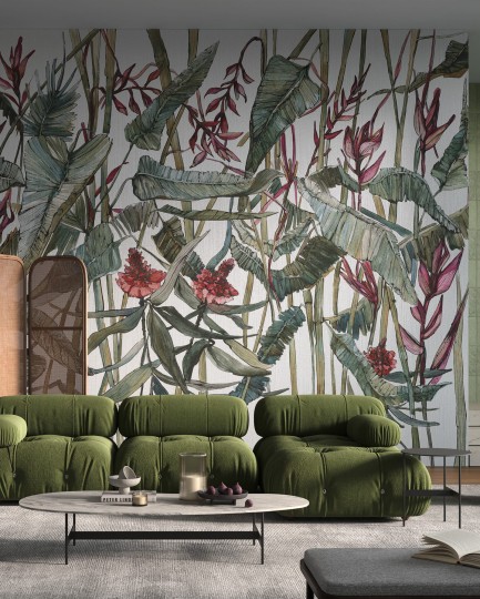 Wonderwall 35 0570 08 Kenzo - mural kwiaty i liście