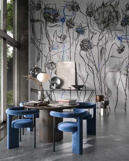 Wonderwall 35 0119 01 Messy - mural w kwiaty