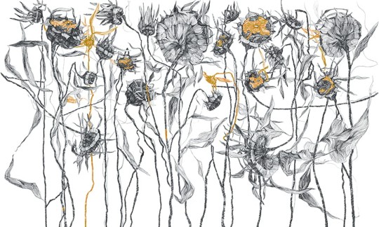 Wonderwall 35 0119 04 Messy - mural w kwiaty