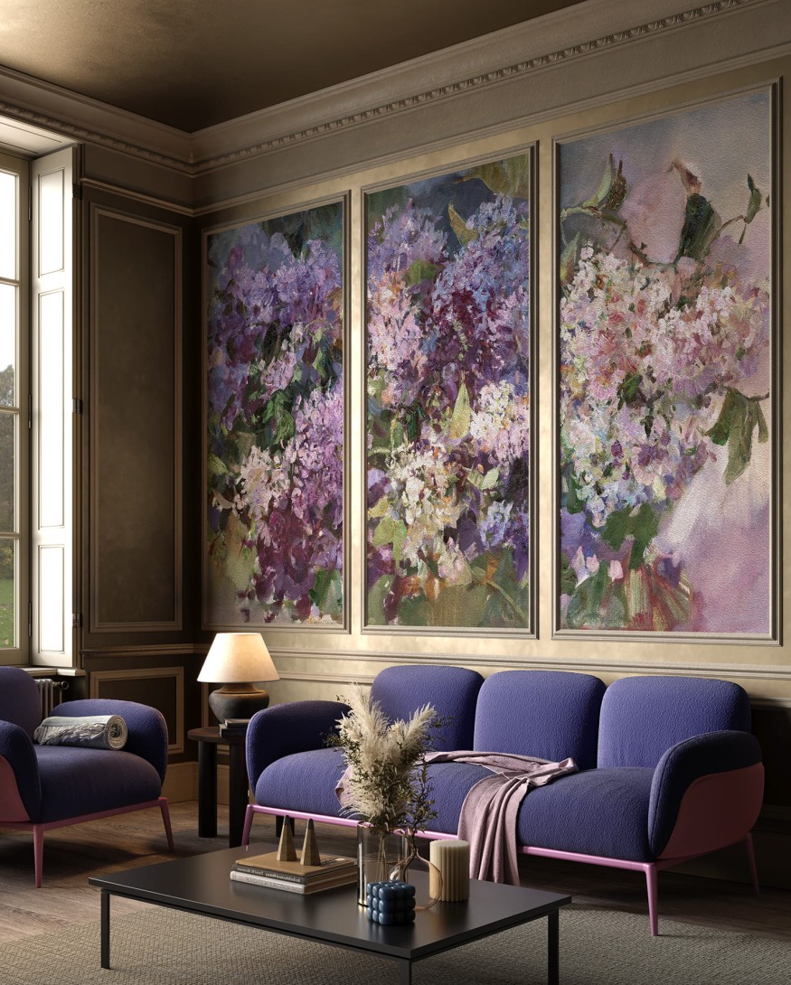 Wonderwall 35 0323 17 Violet - mural w kwiaty bzu