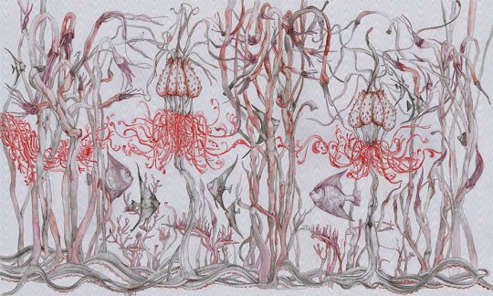 Wonderwall 35 0645 05 Reef - mural w wodne rośliny i ryby