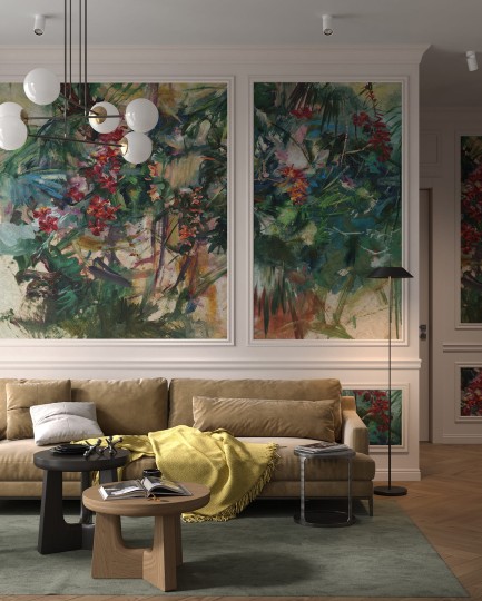 Wonderwall 35 0574 08 Rivera - mural w artystyczne kwiaty