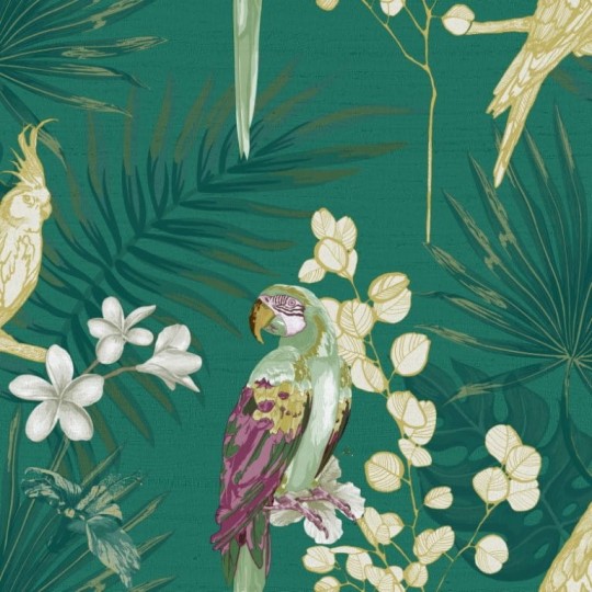 Cristiana Masi 27004 Casa Mood - tapeta w papugi i rośliny