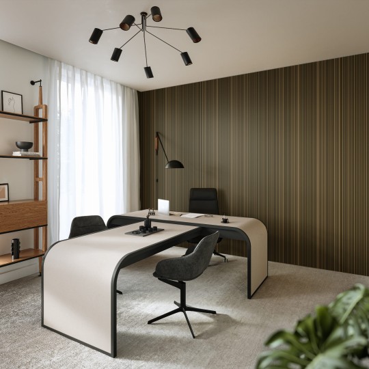 Vinylpex W01.469 Harry Glossy - tapeta obiektowa w grube prążki metalizująca miedziana