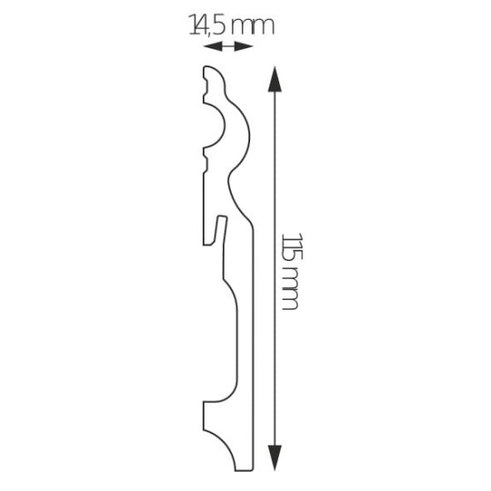 Listwa podłogowa Creativa LMDF-08MC lakierowana czarna półmat