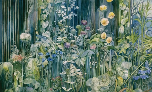 Wall & More 2427 14B Eden - mural w roślinny wzór