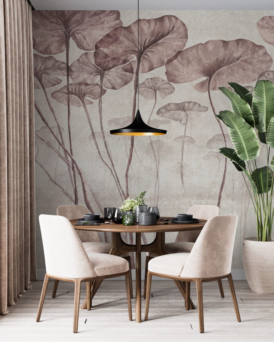 Wall & More 2433 21A Lotus - mural w roślinny motyw