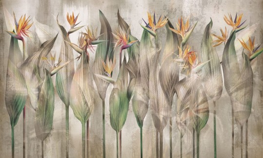 Wall & More 2471 21A Sterlicia - mural w egzotyczne rośliny