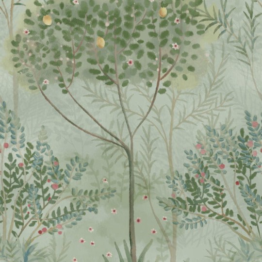 York MN1823 Mediterranean Orchard Green - tapeta w śródziemnomorską roślinność