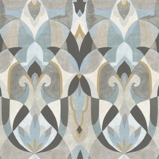 York MN1921 Mediterranean Malta Neutral/Blue/Gold - tapeta w witraże