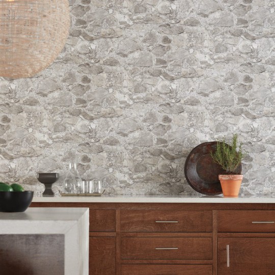 York MN1802 Mediterranean Field Stone Grey - tapeta imitująca kamienną ścianę