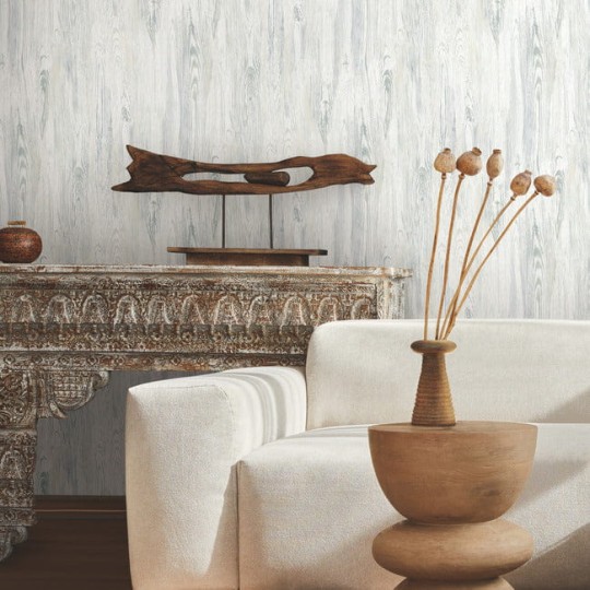 York MN1952 Mediterranean Rusticano White/Blue - tapeta imitująca drewniane panele