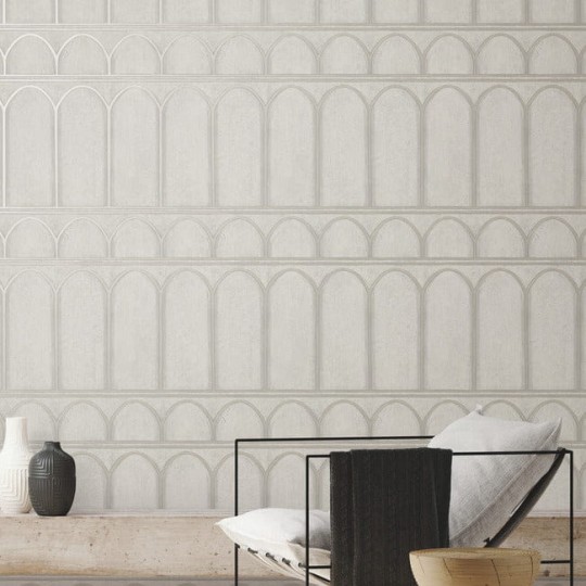 York MN1832 Mediterranean Arches Grey/Pearl - tapeta w łuki