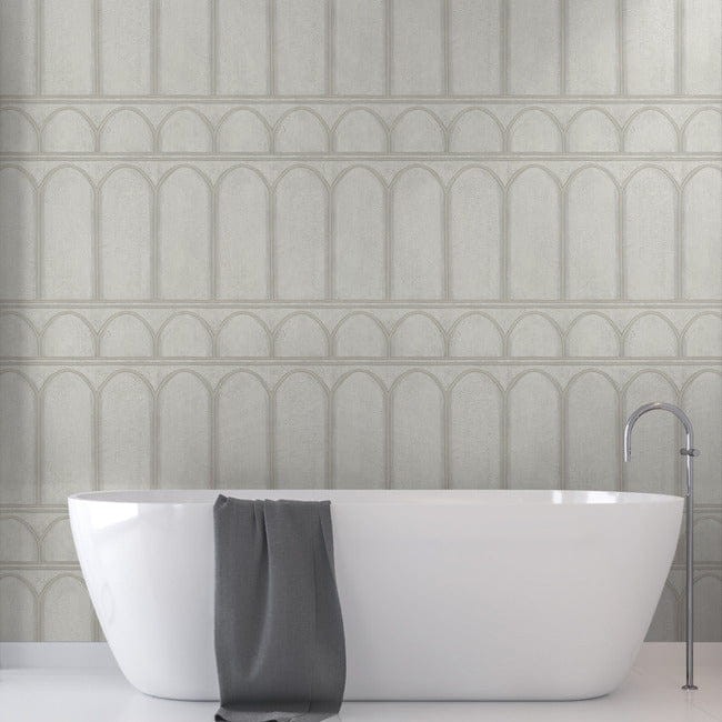 York MN1832 Mediterranean Arches Grey/Pearl - tapeta w łuki