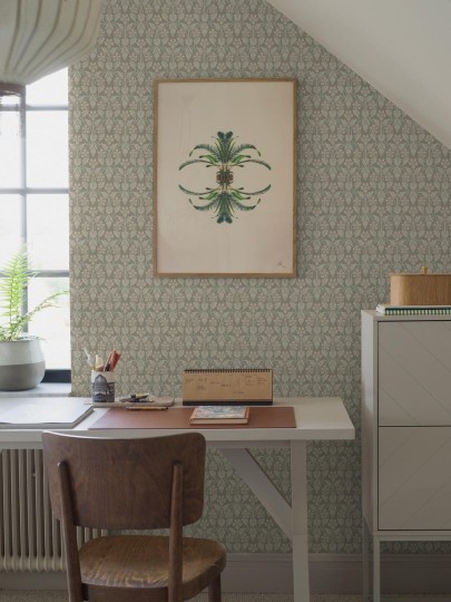 Boras Tapeter 4586 Icons Nora Green - tapeta w kwiaty w angielskim stylu