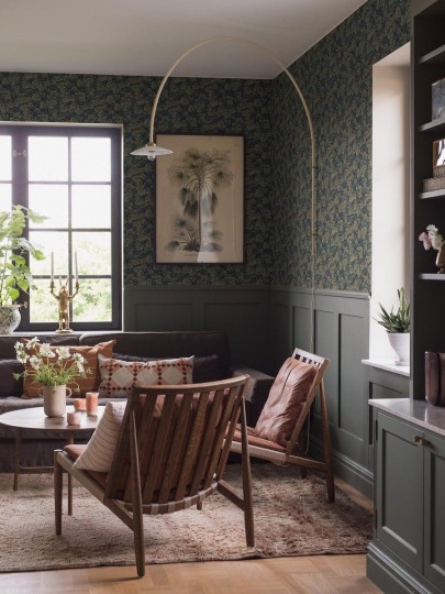 Boras Tapeter 4587 Icons Waldemar Blue - tapeta w liście