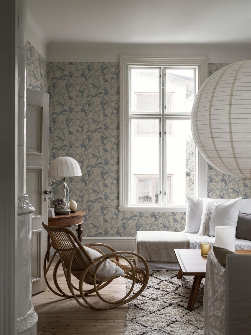 Boras Tapeter 3129 Icons Dancing Crane Blue - tapeta w żurawie