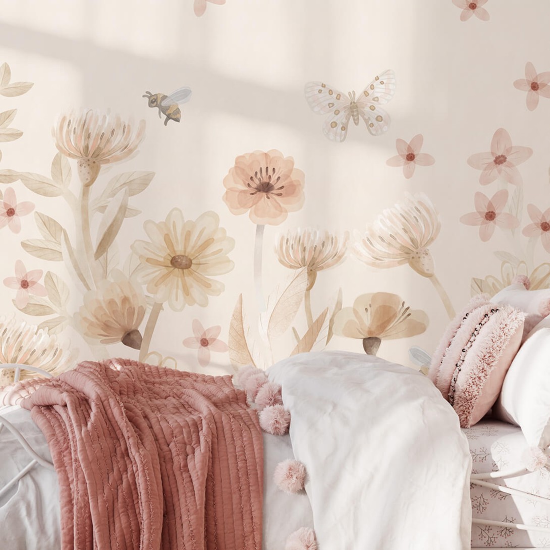 Pastelowelove Kwiaty - mural dziecięcy w kwiaty