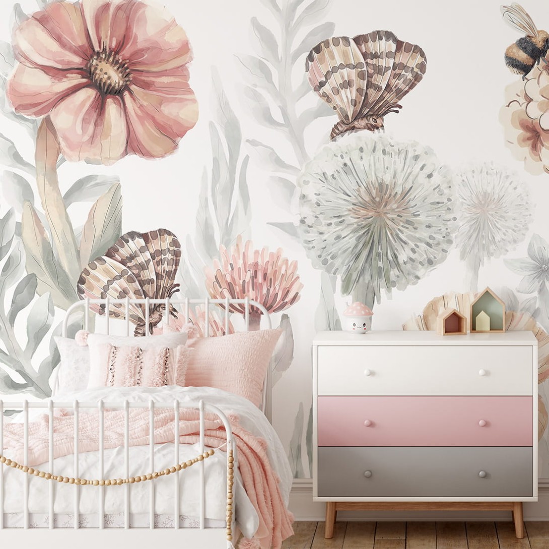 Pastelowelove Polne Kwiaty Duże - mural dziecięcy w kwiaty