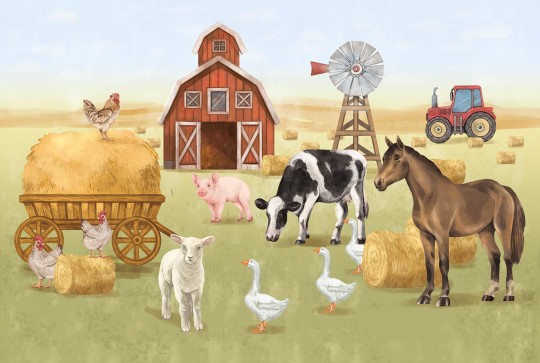 Pastelowelove Farma - mural dziecięcy w zwierzęta